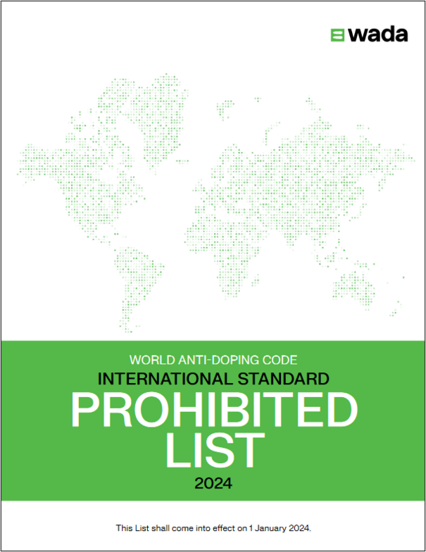 Das Cover der Verbotsliste der WADA mit dem Schriftzug: International Standard - Prohibited List 2024