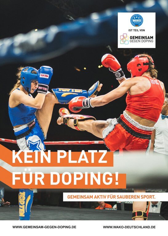 Partnermotiv-Poster des 'Bundesfachverband für Kickboxen (WAKO)'