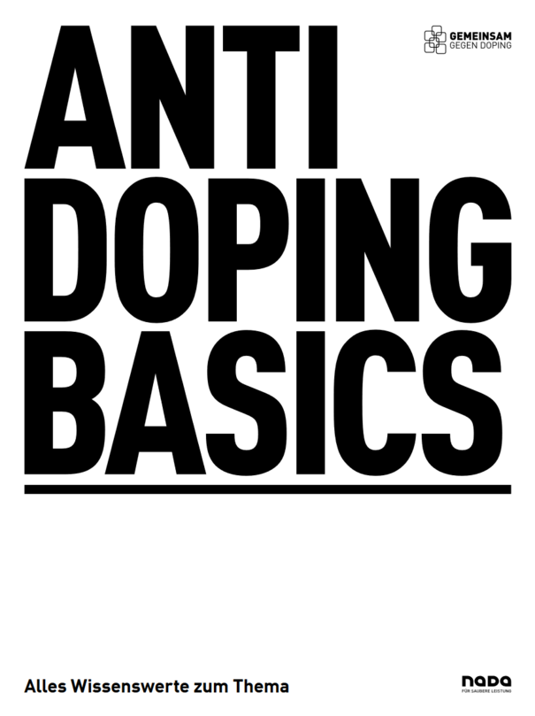 Das Cover der Präventionsbroschüre 'ANTI DOPING BASICS'.